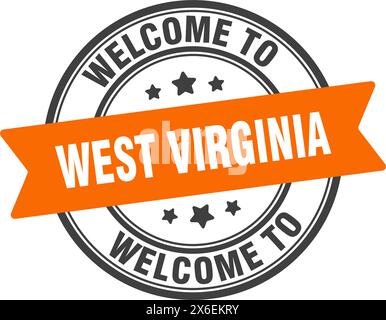 Willkommen bei West Virginia Stempeln. Rundes Schild in West Virginia auf weißem Hintergrund Stock Vektor