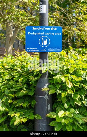 Schild für den Verdampfungsbereich am Standort mit Rauchverbot Stockfoto