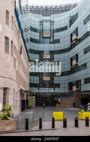 BBC Broadcasting House, London, Sonntag, 28. April 2024. Foto: David Rowland / One-Image.com Stockfoto