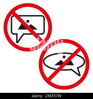 Vektorsymbol für keine Bildfreigabe. Bildverbotsschild. Symbol „Foto nicht zulässig“. Stock Vektor