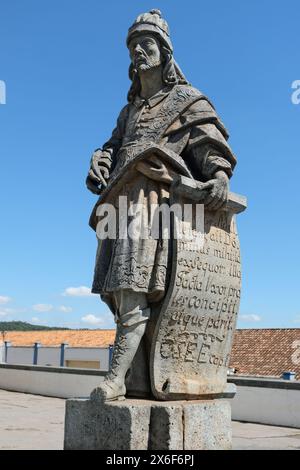 Congonhas, Brasilien – 2. Mai 2024: Das Heiligtum von Bom Jesus de Matosinhos, geschmückt mit Skulpturen von Antônio Francisco Lisboa, dem Aleijadinho Stockfoto