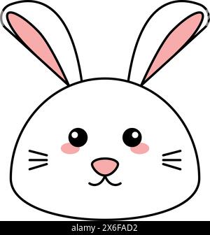 Süßes Kawaii Kaninchen Emoji Icon Vektor Stock Vektor