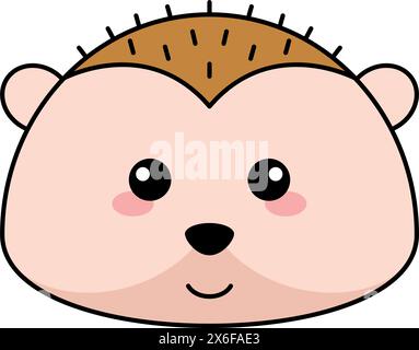 Niedliche Kawaii Stachelschwein Emoji Icon Vektor Stock Vektor