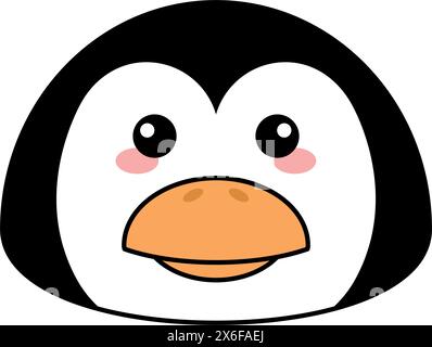 Niedlicher Kawaii-Pinguin Emoji-Symbol Vektor Stock Vektor