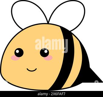 Niedliche Kawaii Biene Emoji Icon Vektor Stock Vektor