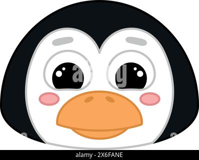 Niedlicher Kawaii-Pinguin Emoji-Symbol Vektor Stock Vektor