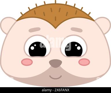 Niedliche Kawaii Stachelschwein Emoji Icon Vektor Stock Vektor