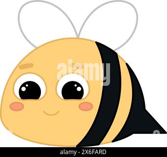 Niedliche Kawaii Biene Emoji Icon Vektor Stock Vektor
