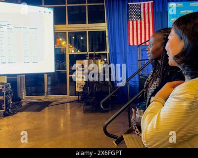 Baltimore, Maryland, USA. Mai 2024. Anhänger des Senatskandidaten David Trone (D-MD) beobachten Wahlwiederkehr. (Credit Image: © Sue Dorfman/ZUMA Press Wire) NUR REDAKTIONELLE VERWENDUNG! Nicht für kommerzielle ZWECKE! Stockfoto