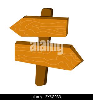 Holzbrettschilder Vektor-Zeichentrickillustration in weißem Hintergrund, kann für Karten, Spielhintergründe, Banner und Postkarten verwendet werden. Stock Vektor