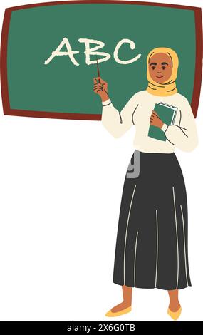 Muslimischer Lehrer. Isolierte Vektordarstellung Stock Vektor