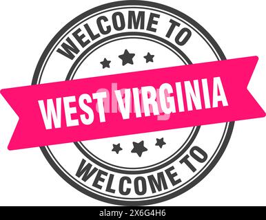 Willkommen bei West Virginia Stempeln. Rundes Schild in West Virginia auf weißem Hintergrund Stock Vektor