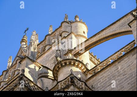 KATHEDRALE VON SEVILLA, mittelalterliches architektonisches Merkmal Stockfoto