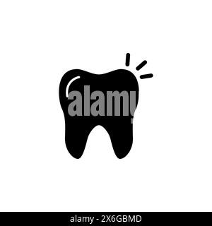 Glänzender Zahn, Gesundheit Dent flache Vektor-Symbol. Einfaches, ausgefülltes Symbol auf weißem Hintergrund. Shining Tooth, Health Dent Zeichen Design Vorlage für Web Stock Vektor