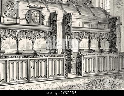 Chor der Evangelischen Kirche St. Martin in Bolsward, Friesland, Niederlande, Europa. Friesland, niederländische Zeitung de Aarde en Haar volken, 1883. Le Tour du Monde 1886 Stockfoto