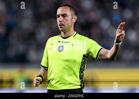 Bergamo, Italien. Mai 2024. Schiedsrichter Marco Guida während des Serie-A-Spiels zwischen Atalanta BC und AS Roma im Gewiss-Stadion in Bergamo, Italia Soccer (Cristiano Mazzi/SPP) Credit: SPP Sport Press Photo. /Alamy Live News Stockfoto