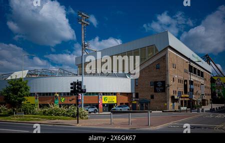 Norwich City Football Club - Norwich City Football Club Carrow Road Ground. Norwich City FC Carrow Rd. Das Stadion wurde 1935 eröffnet. Stockfoto