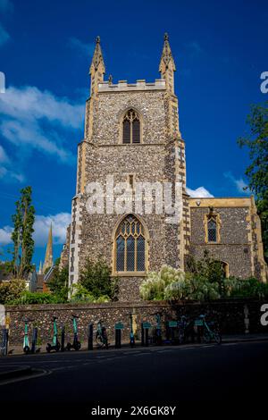 St Michael im Plädoyer Kirche Norwich Norfolk UK. Denkmalgeschützte mittelalterliche Kirche im Zentrum von Norwich. Die Kirche wurde im Jahre 1887 restauriert. Stockfoto