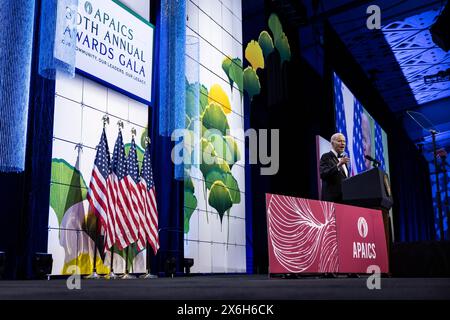 US-Präsident Joe Biden hält Vorträge auf der 30. Jährlichen Gala des Asian Pacific American Institute for Congressional Studies im Walter E. Washington Convention Center am 14. Mai 2024 in Washington. Credit: Samuel Corum/Pool über CNP/MediaPunch Stockfoto