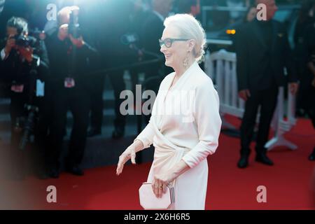 Cannes, Frankreich. Mai 2024. CANNES - 14. MAI: Meryl Streep nimmt an der Eröffnungszeremonie und der Galapremiere im zweiten Akt Teil, Palais des Festivals, Teil der 77. Ausgabe der Filmfestspiele von Cannes Stockfoto