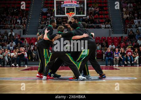 Die Harlem Globetrotters treten im Prinz Felipe Pavillon in Saragossa auf Stockfoto