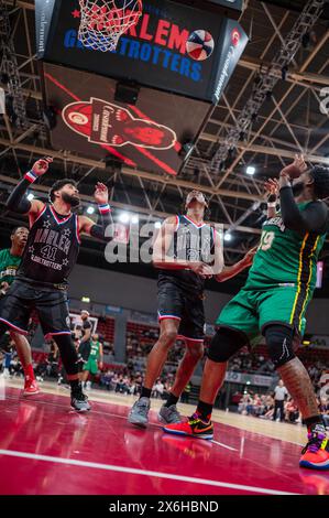 Die Harlem Globetrotters treten im Prinz Felipe Pavillon in Saragossa auf Stockfoto