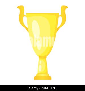 Vector Golden Trophäe Champion Cup. Meisterschaftspreis für den ersten Platz. Siegessymbol isoliert auf weißem Hintergrund. Stock Vektor