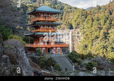 Blick auf Nachi Falls, Nachisan, Wakayama, Japan Stockfoto