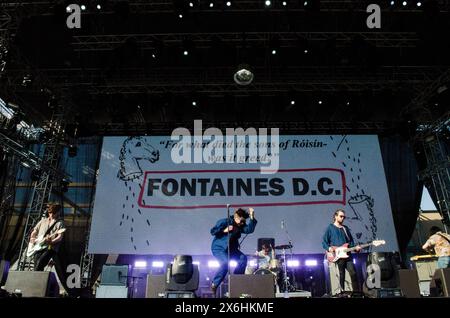 Fontaines D.C. tritt beim Release Athens Festival in Plateia Nerou/Griechenland auf, Juni 2019 Stockfoto