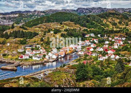 Sogndalstrand Stadt in Südnorwegen. Stadt in Rogaland County. Stockfoto