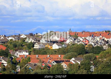 Stavanger, Norwegen. Lokale Wohngegend von Vardeneset. Stockfoto