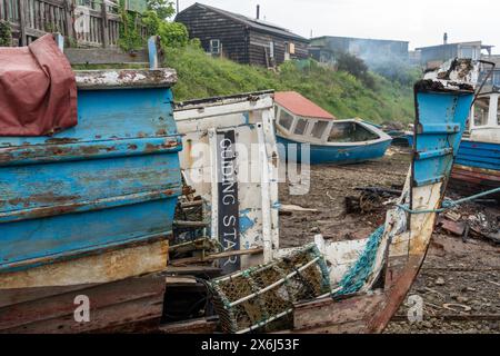 Südbahnhof, Nr. Redcar, North Yorkshire, Großbritannien. Bootswerft in einem kleinen Hafen, der lokal als Paddy's Hole bekannt ist. Stockfoto