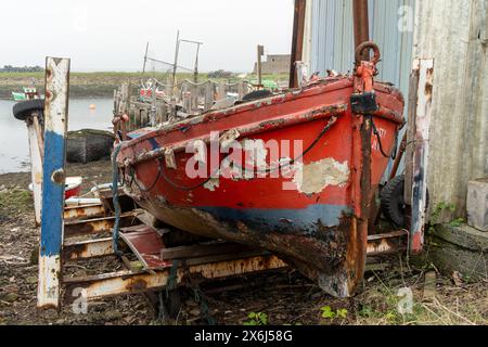 Südbahnhof, Nr. Redcar, North Yorkshire, Großbritannien. Bootswerft in einem kleinen Hafen, der lokal als Paddy's Hole bekannt ist. Stockfoto