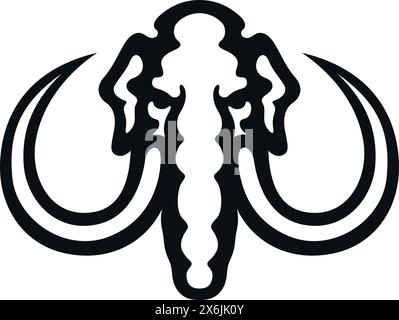 Einfache Illustration des Mammut-Kopfes Stock Vektor