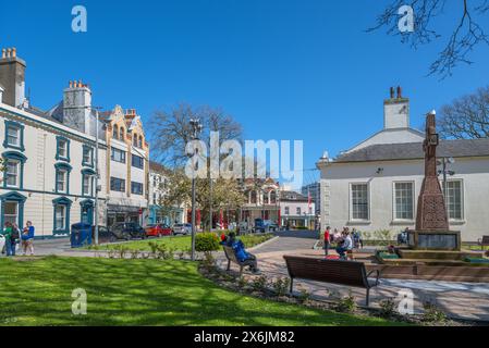 Blick in Richtung Ramsay Court House, Water Street, Ramsey, Isle of man, England, UK Stockfoto