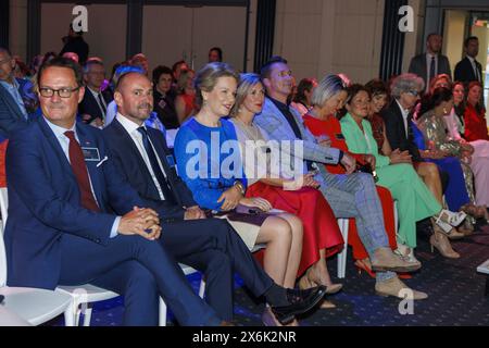 Brüssel, Belgien Mai 2024. Königin Mathilde von Belgien (C), dargestellt während der 25. Ausgabe der Verleihung des „WOMED Award“ für die beste Unternehmerin, organisiert von Markant und UNIZO, Mittwoch, den 15. Mai 2024 in Brüssel. BELGA FOTO NICOLAS MAETERLINCK Credit: Belga News Agency/Alamy Live News Stockfoto