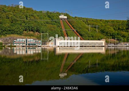 Pumpspeicherkraftwerk Herdecke und Koepchenwerk, Hengstey-See, Industriekultur am Ruhrgebiet, Herdecke, Nordrhein-Westfalen, Deutschland Stockfoto