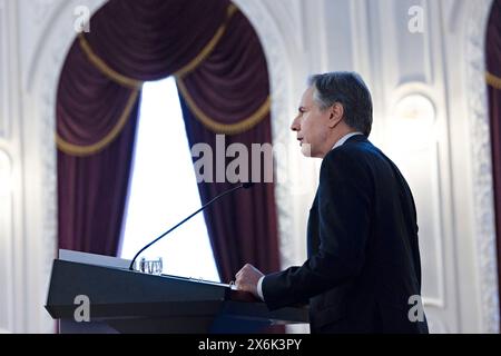Kiew, Ukraine. Mai 2024. U. Staatssekretär Tony Blinken spricht am 14. Mai 2024 an Studenten des Kiewer Polytechnischen Instituts in Kiew, Ukraine. Blinken kam bei einem Überraschungsbesuch in die Hauptstadt, um die amerikanische Unterstützung für die Ukraine zu erneuern. Foto: Chuck Kennedy/US State Department/Alamy Live News Stockfoto