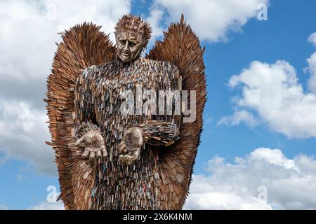 Das Knife Angel oder National Monument Against Violence and Aggression in Weston Super Mare als Teil der National Anti-Violence UK Tour Stockfoto