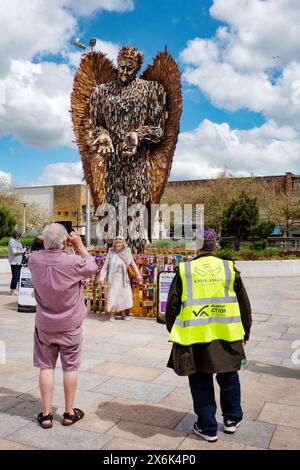 Das Knife Angel oder National Monument Against Violence and Aggression in Weston Super Mare als Teil der National Anti-Violence UK Tour Stockfoto