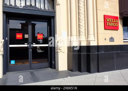 WELLS FARGO American Multinational Investment Bank, Einlagenkonto und Finanzdienstleistungen Stockfoto