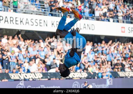 Randers, Dänemark. Mai 2024. Mohammed Fuseini feiert seinen 1-0er-Treffer während des Superliga-Spiels zwischen Randers FC und Viborg FF im Cepheus Park in Randers am Mittwoch, den 15. Mai 2024. (Foto: Bo Amstrup/Ritzau Scanpix) Credit: Ritzau/Alamy Live News Stockfoto