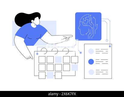 KI-optimierte Sales Terminsupport abstrakte Konzeptvektorgrafik. Stock Vektor