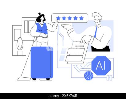 KI-personalisierte Gästeerfahrung abstrakte Konzeptvektorillustration. Stock Vektor