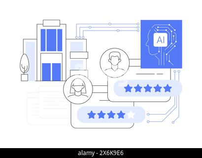 KI-analysiertes Gast-Feedback abstrakte Konzeptvektorillustration. Stock Vektor