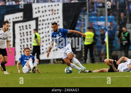 Posen, Polen. Mai 2024. Alan Czerwinski aus Lech Poznan wurde während des PKO BP Ekstraklasa-Spiels zwischen Lech Poznan und Legia Warszawa im Enea-Stadion gesehen. Endpunktzahl: Lech Poznan 1:2 Legia Warszawa. (Foto: Maciej Rogowski/SOPA Images/SIPA USA) Credit: SIPA USA/Alamy Live News Stockfoto