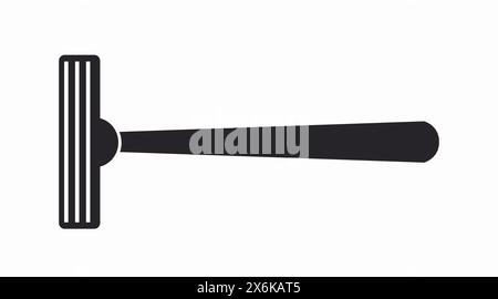 Rasiermesser-Symbol. Vektor-isolierte Schwarz-weiß-Illustration einer Rasierklinge Stock Vektor