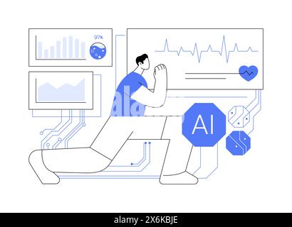 KI-betriebene Athleten Performance Analysis abstrakte Konzept-Vektor-Illustration. Stock Vektor