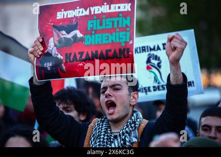 Istanbul, Istanbul, Türkei. Mai 2024. Türkische Bürger nehmen am 76. Jahrestag der palästinensischen Nakba in Istanbul an einem solidaritätsmarsch mit Gaza Teil. (Credit Image: © Shady Alassar/ZUMA Press Wire) NUR REDAKTIONELLE VERWENDUNG! Nicht für kommerzielle ZWECKE! Stockfoto