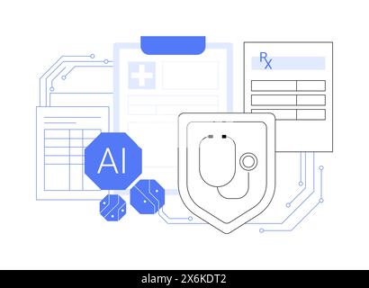 KI-analysierte Public Health abstrakte Konzept-Vektorillustration. Stock Vektor